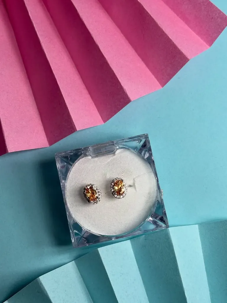 Golden Zircon Earrings