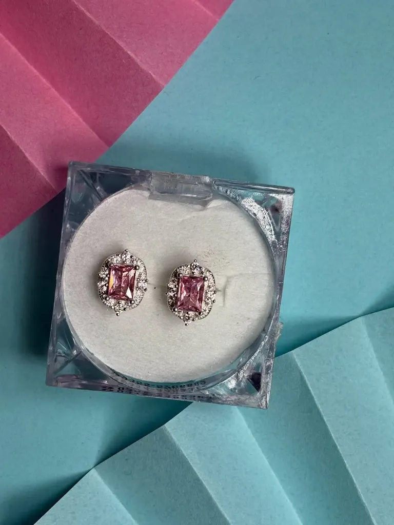 Pink Zircon Elegance Earrings