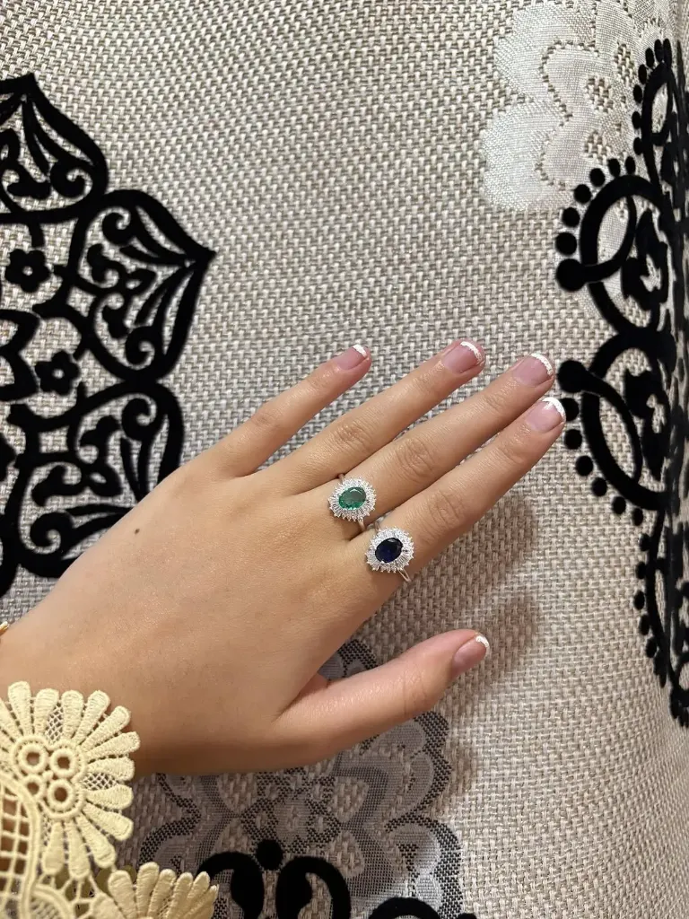 Emerald & Sapphire Aura Rings (Green)